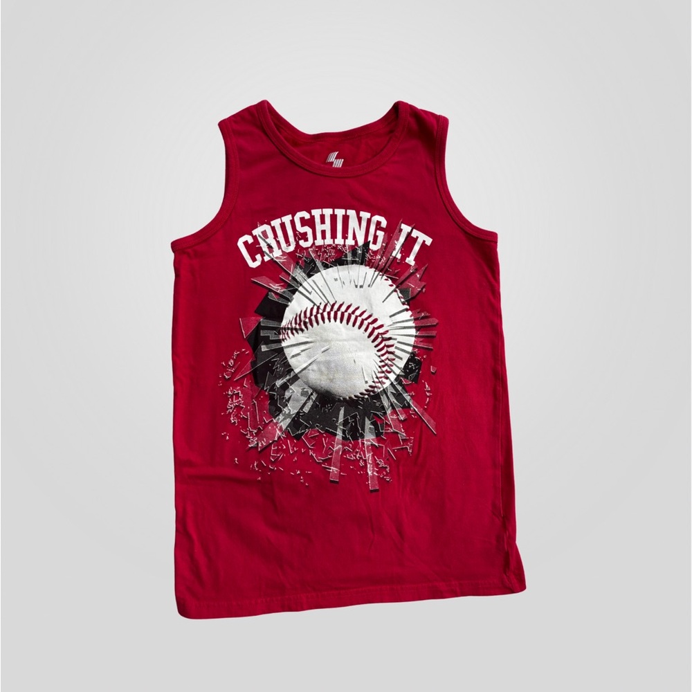 Place Sport Kids Baseball Graphic Tank Top Red Size L (10-12)